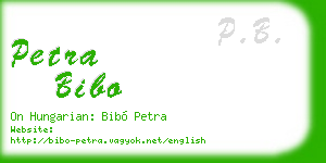 petra bibo business card